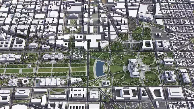Washington Low-poly 3D model 4