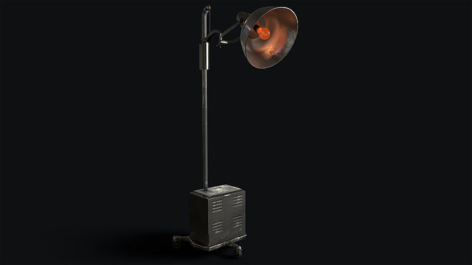 Retro Medical Floor Lamp Low-poly 3D model