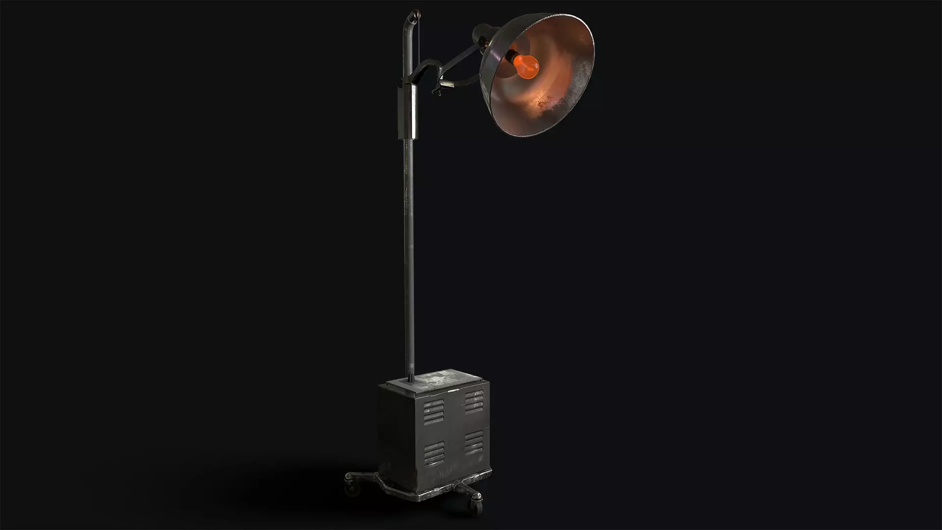 Retro Medical Floor Lamp Low-poly 3D model_0