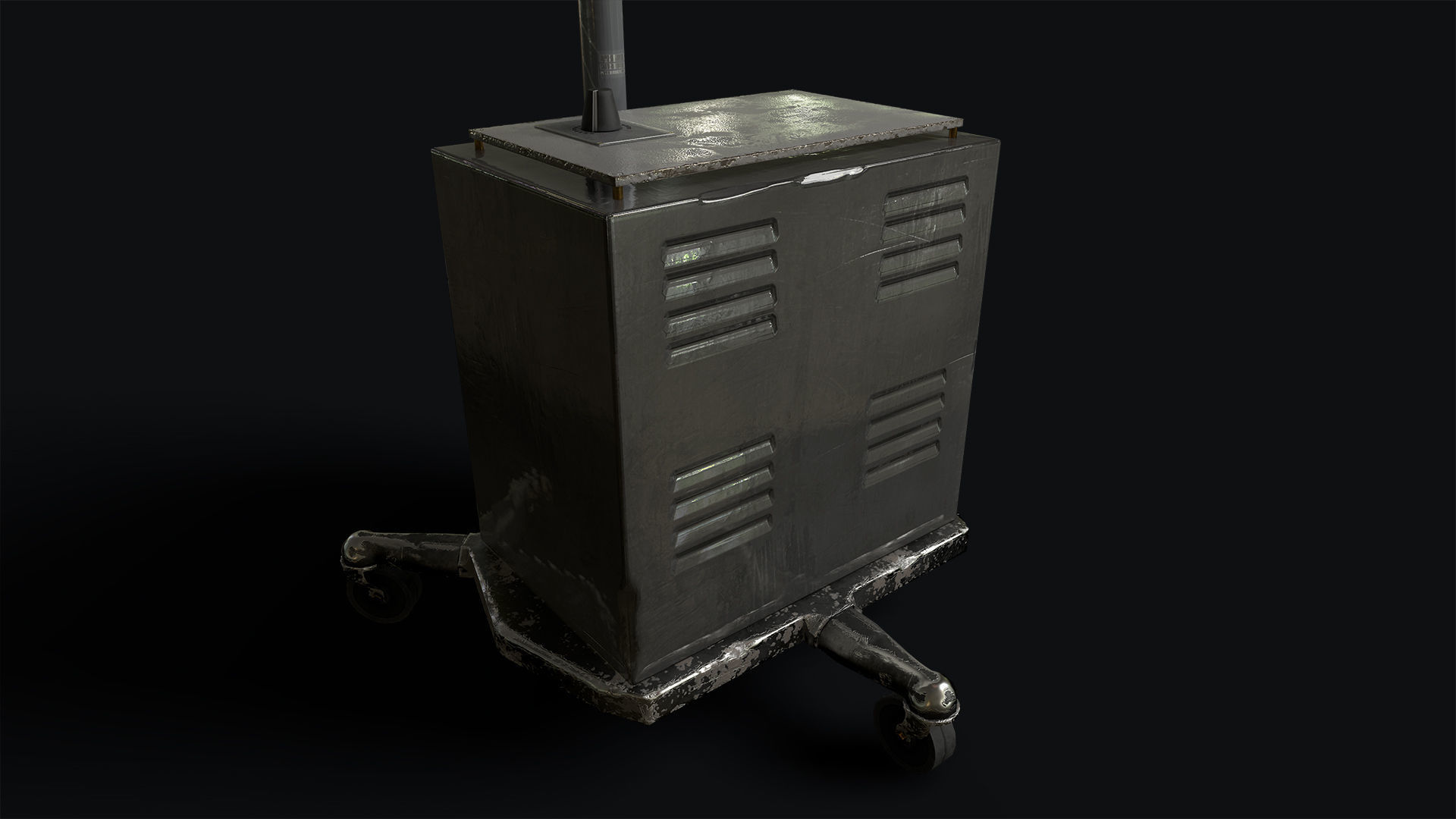 Retro Medical Floor Lamp Low-poly 3D model_4