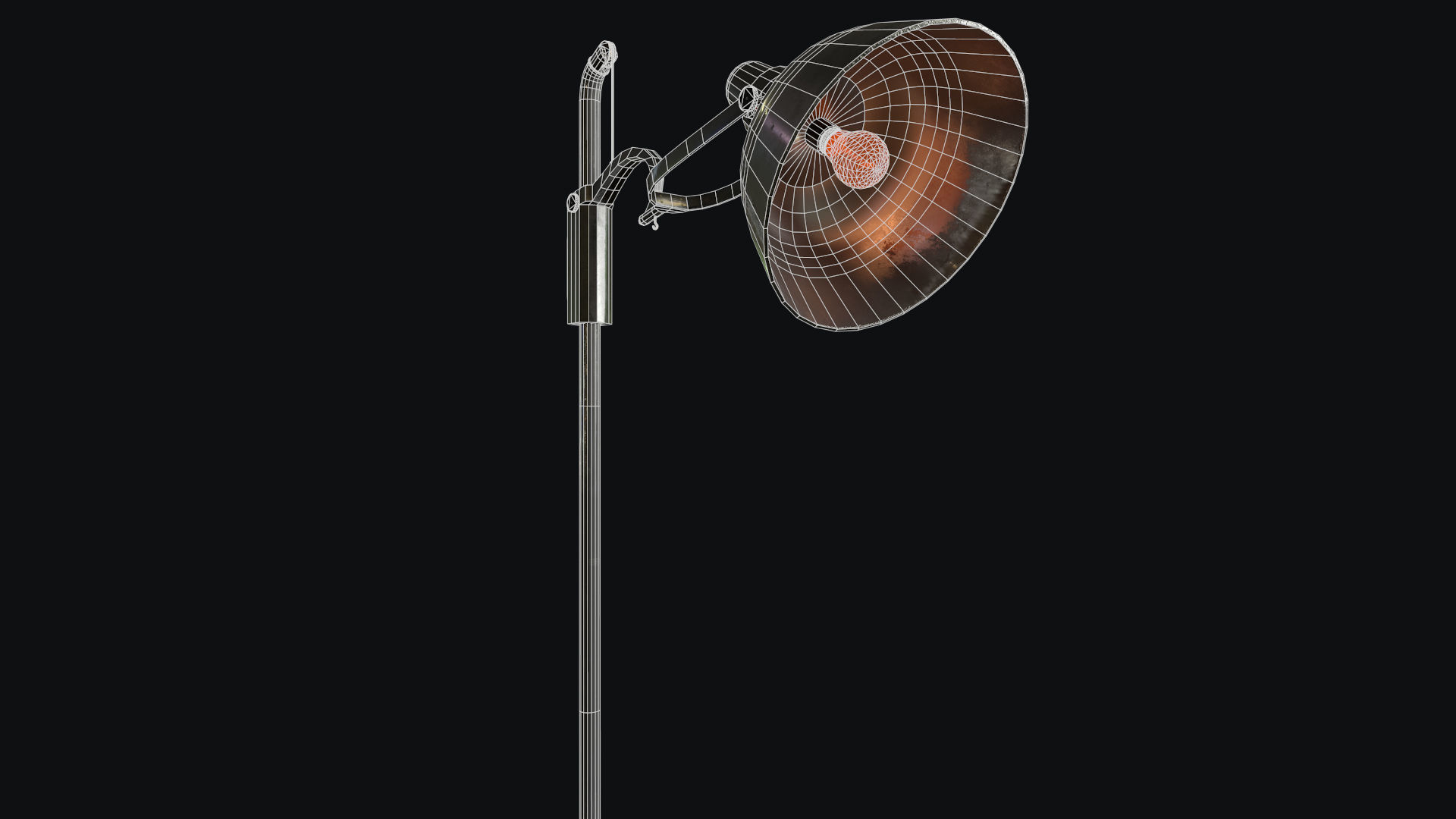 Retro Medical Floor Lamp Low-poly 3D model_6
