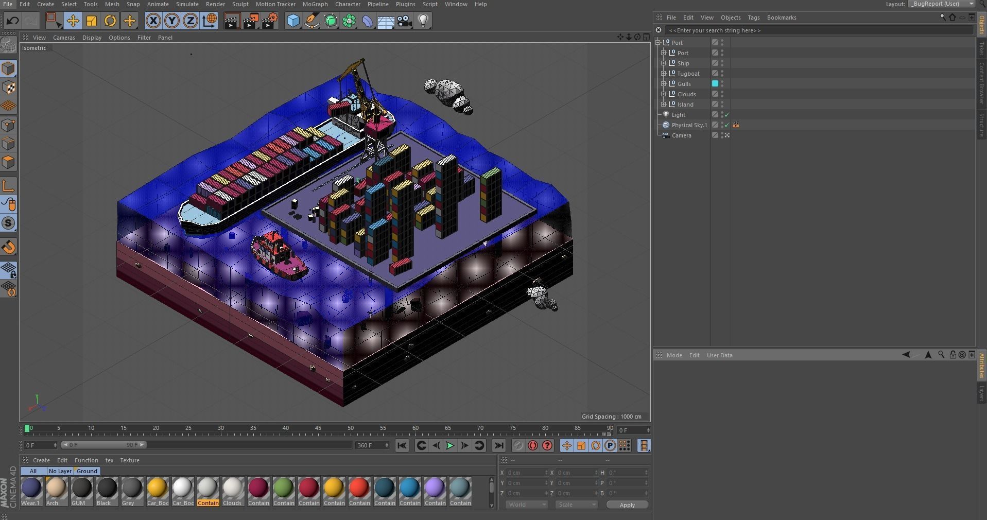 Cartoon Low Poly Sea Port  Low-poly 3D model_12