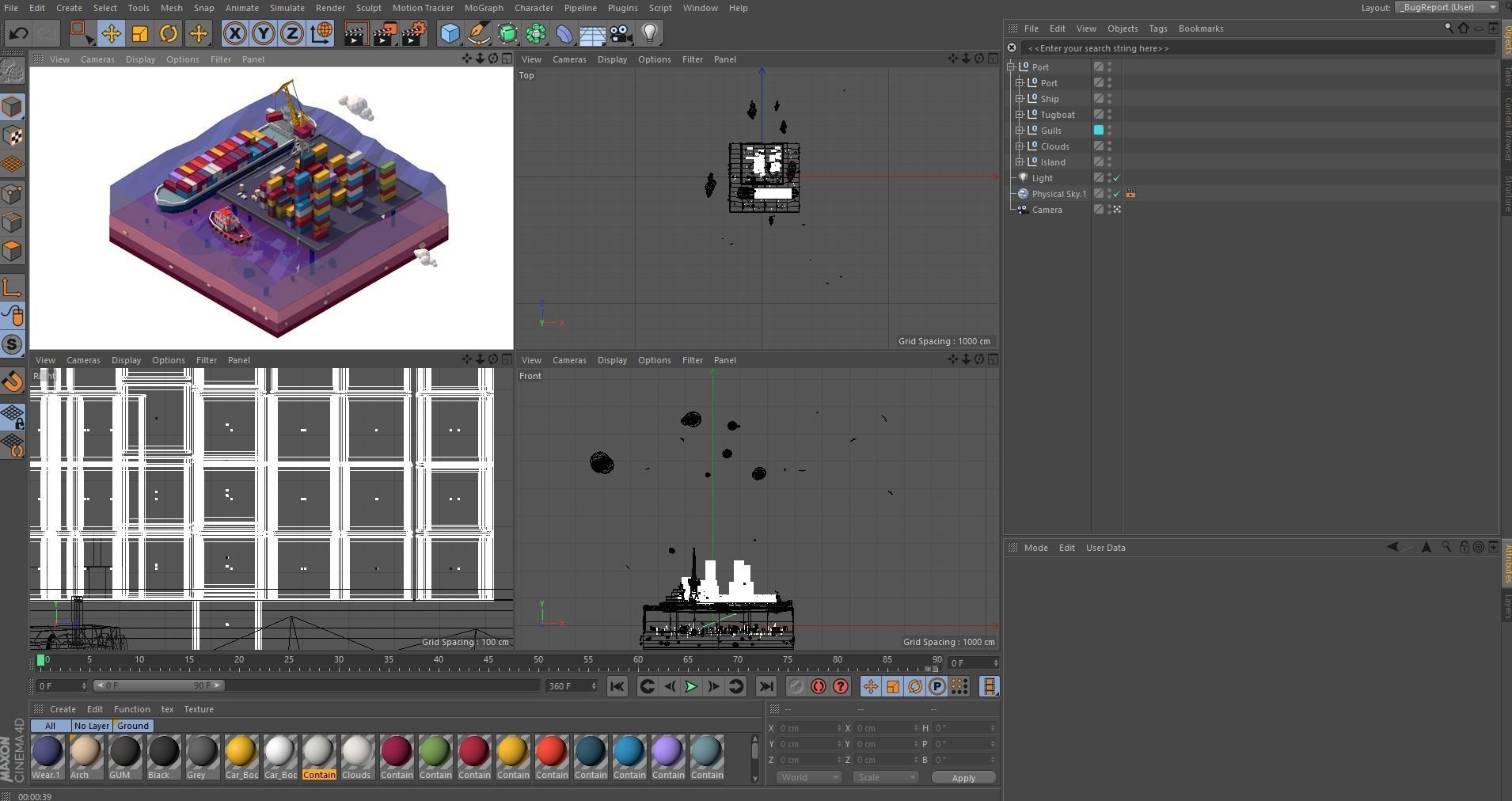 Cartoon Low Poly Sea Port  Low-poly 3D model_13