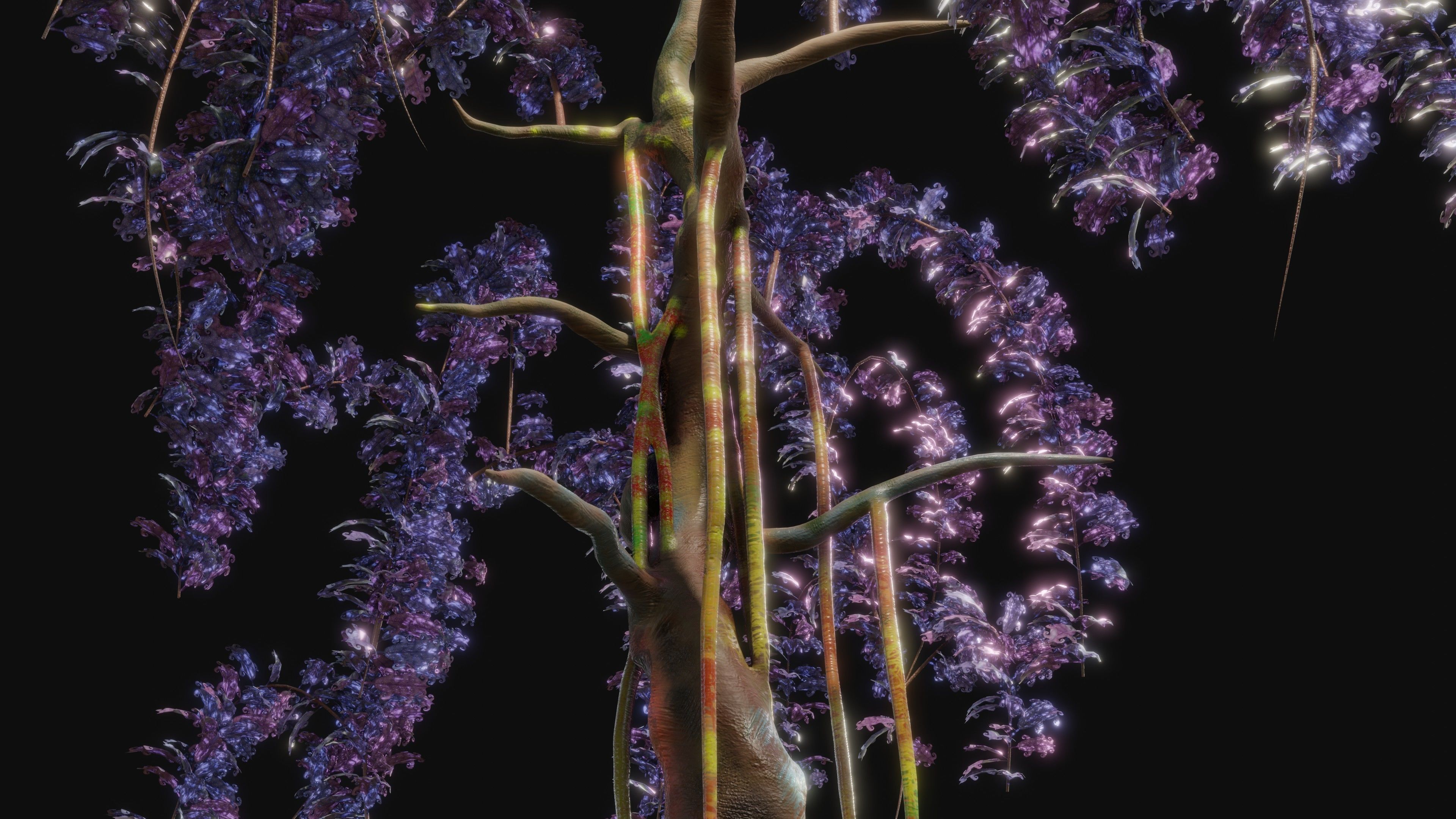 fantasy tree hand-painted Low-poly 3D model_5