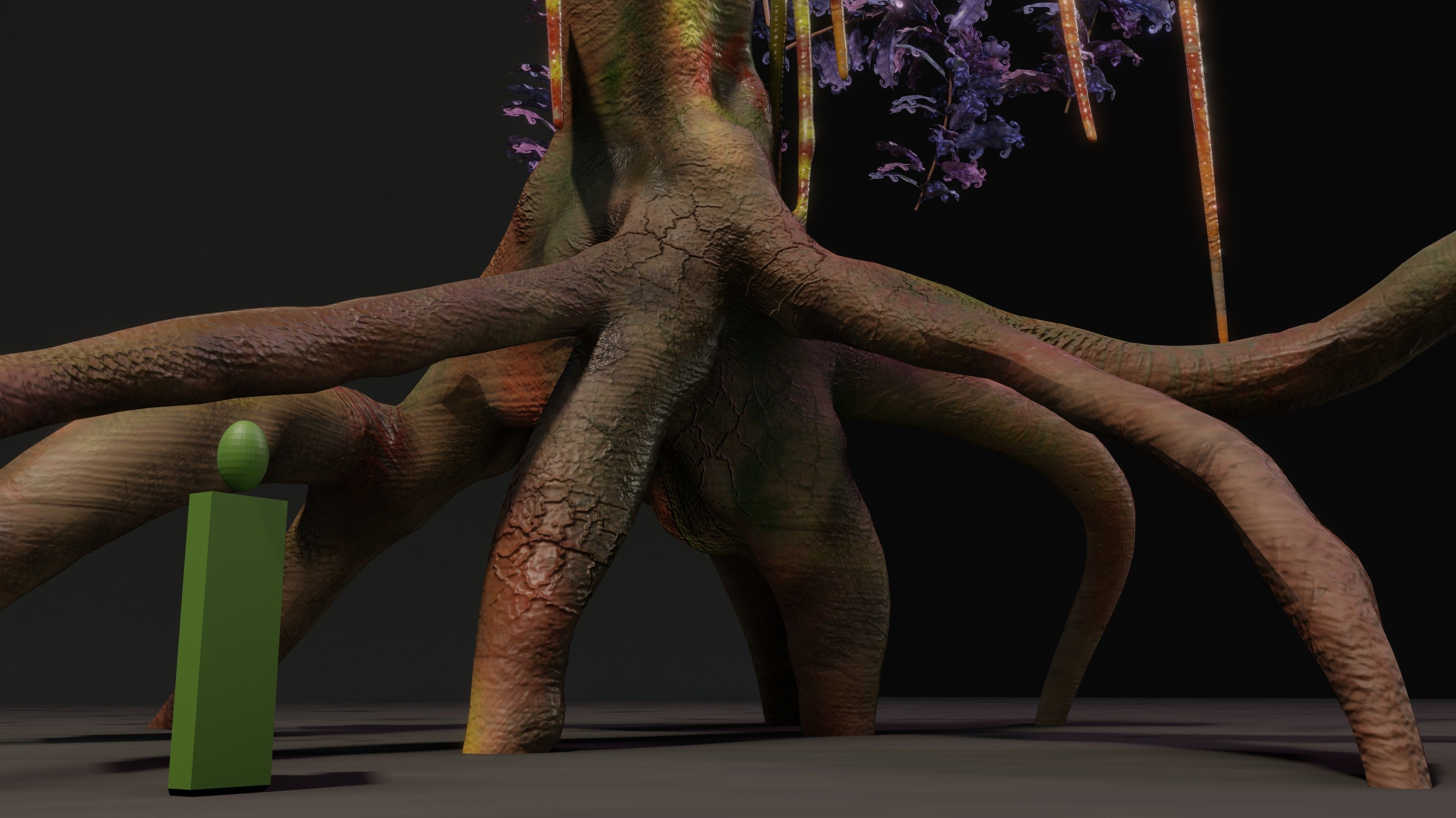 fantasy tree hand-painted Low-poly 3D model_4
