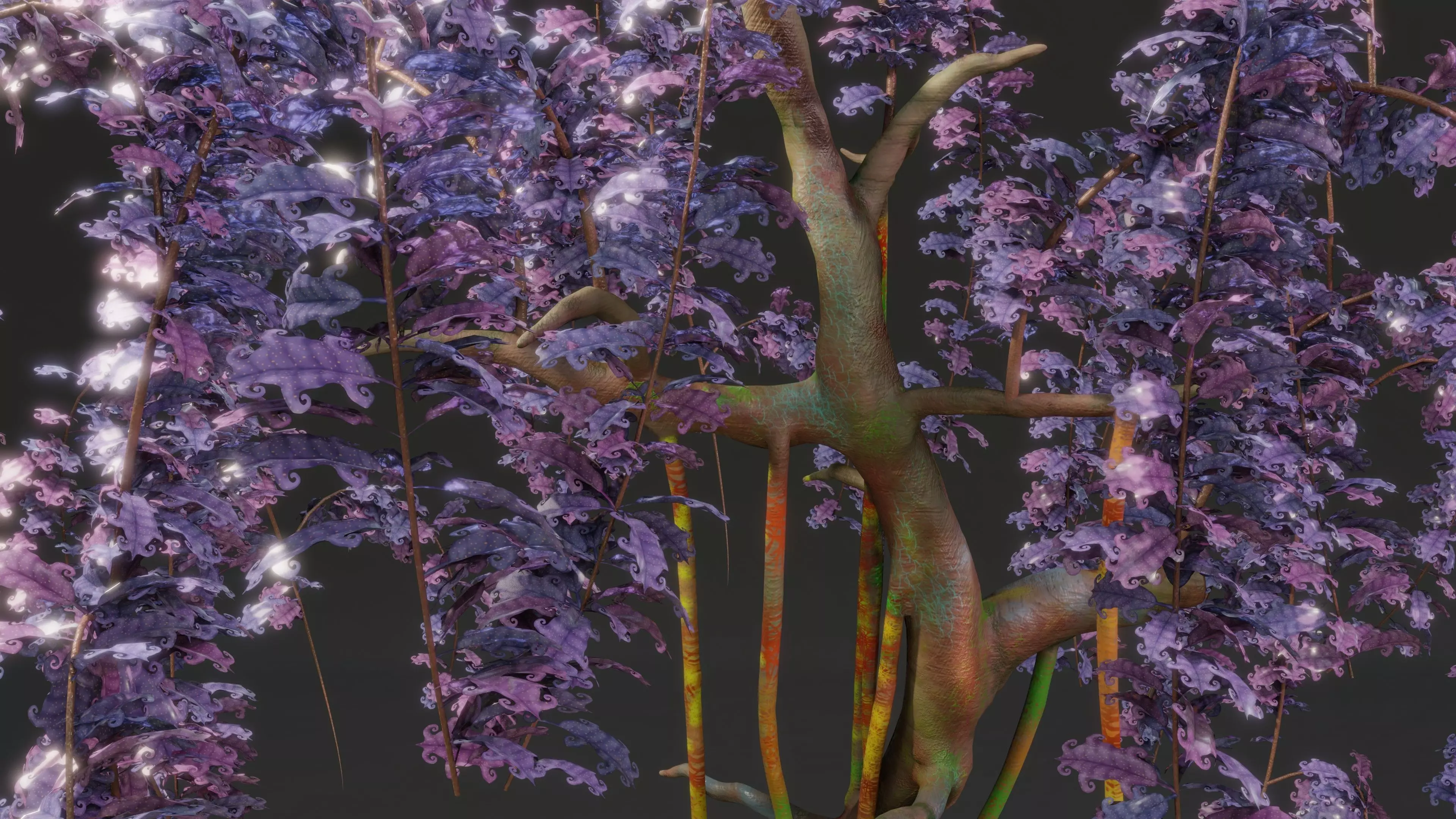 fantasy tree hand-painted Low-poly 3D model_0