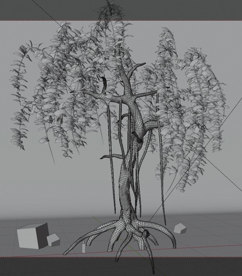 fantasy tree hand-painted Low-poly 3D model_3