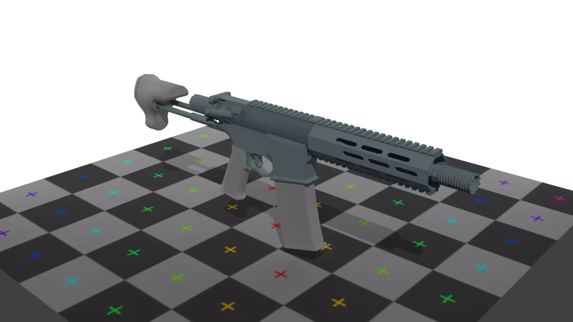 M7A1 Rifle short barrel M16 Style Assault Rifle Free low-poly 3D model