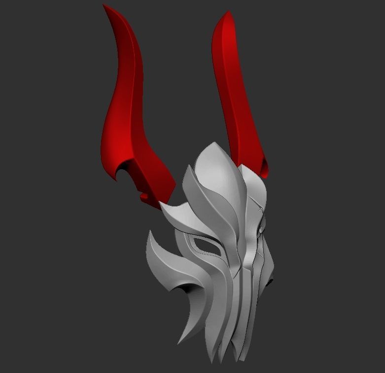 Cosplay Props - Katarina BloodMoon Mask And Dagger 3D print model_5