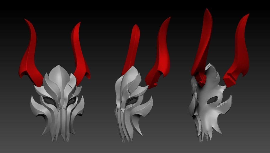 Cosplay Props - Katarina BloodMoon Mask And Dagger 3D print model_16