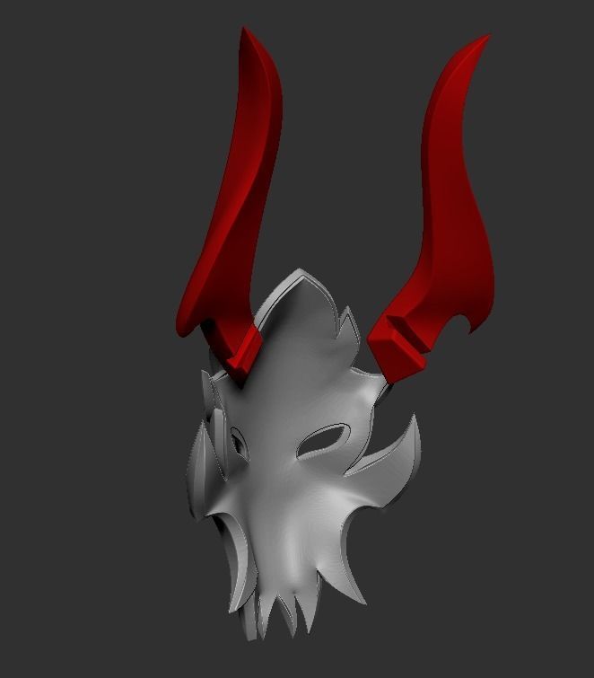 Cosplay Props - Katarina BloodMoon Mask And Dagger 3D print model_7