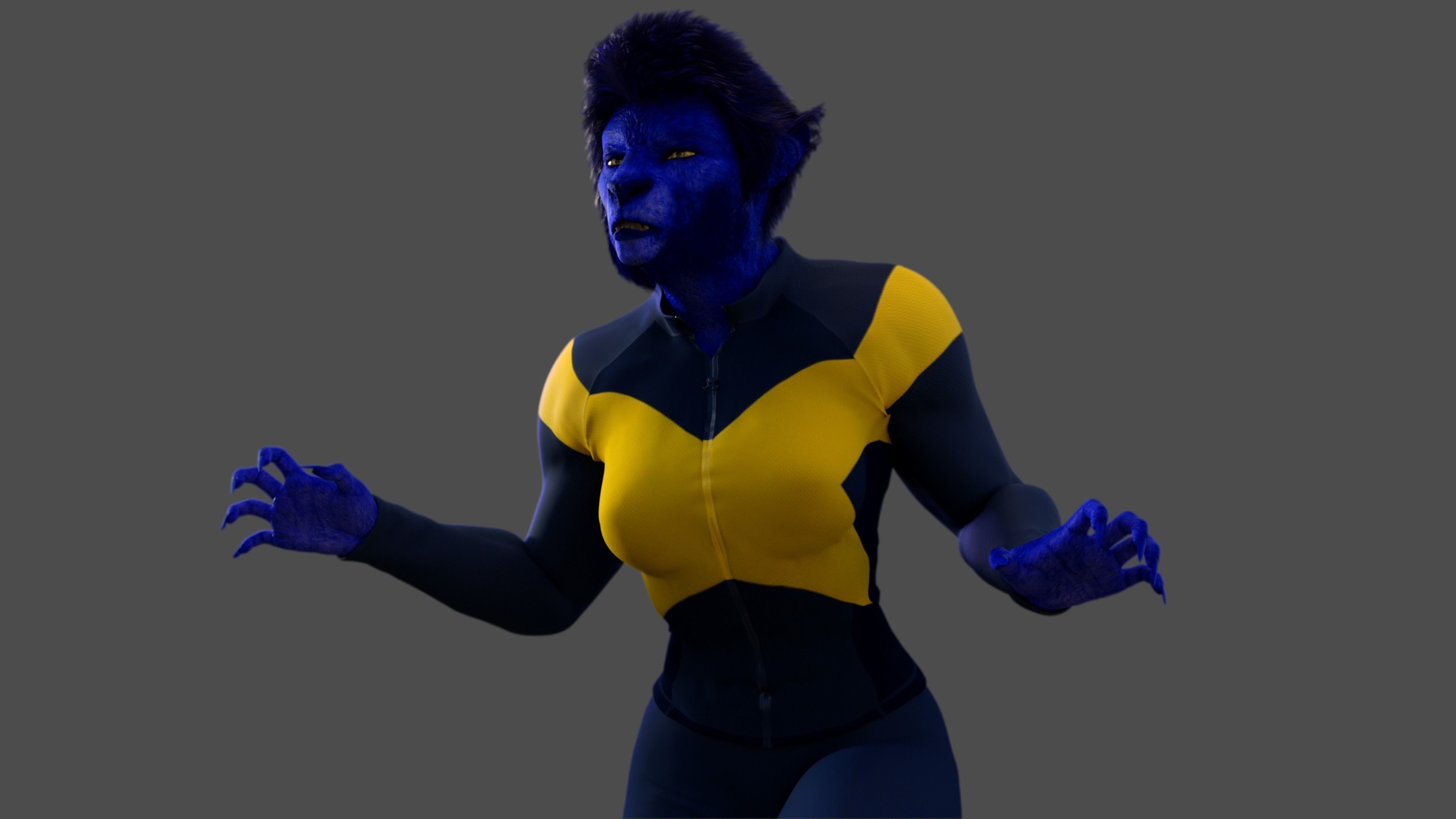 Wolfsbane - Female Beast 3D model_2
