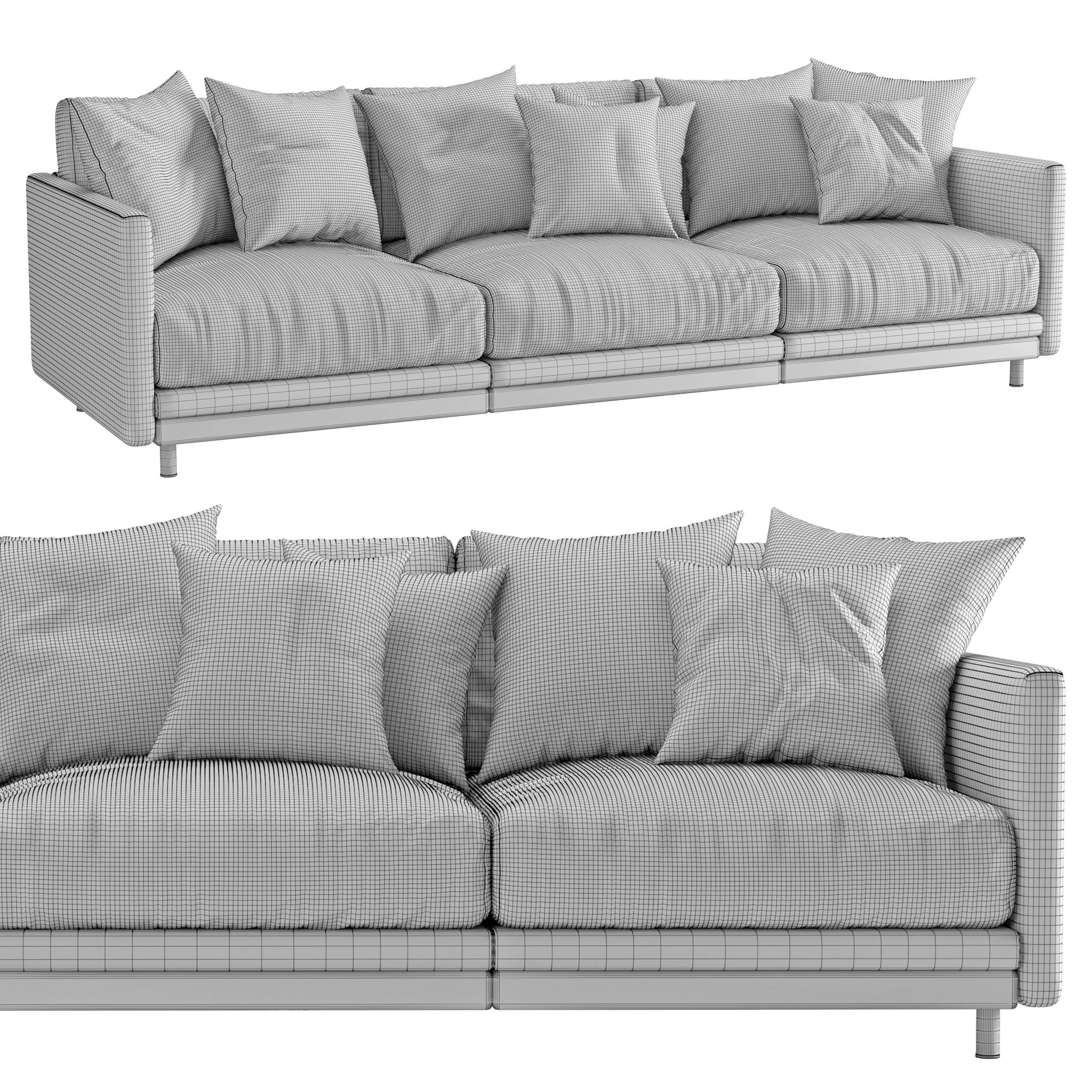 Sofa Light 3 Seater Sofa 3D model_2