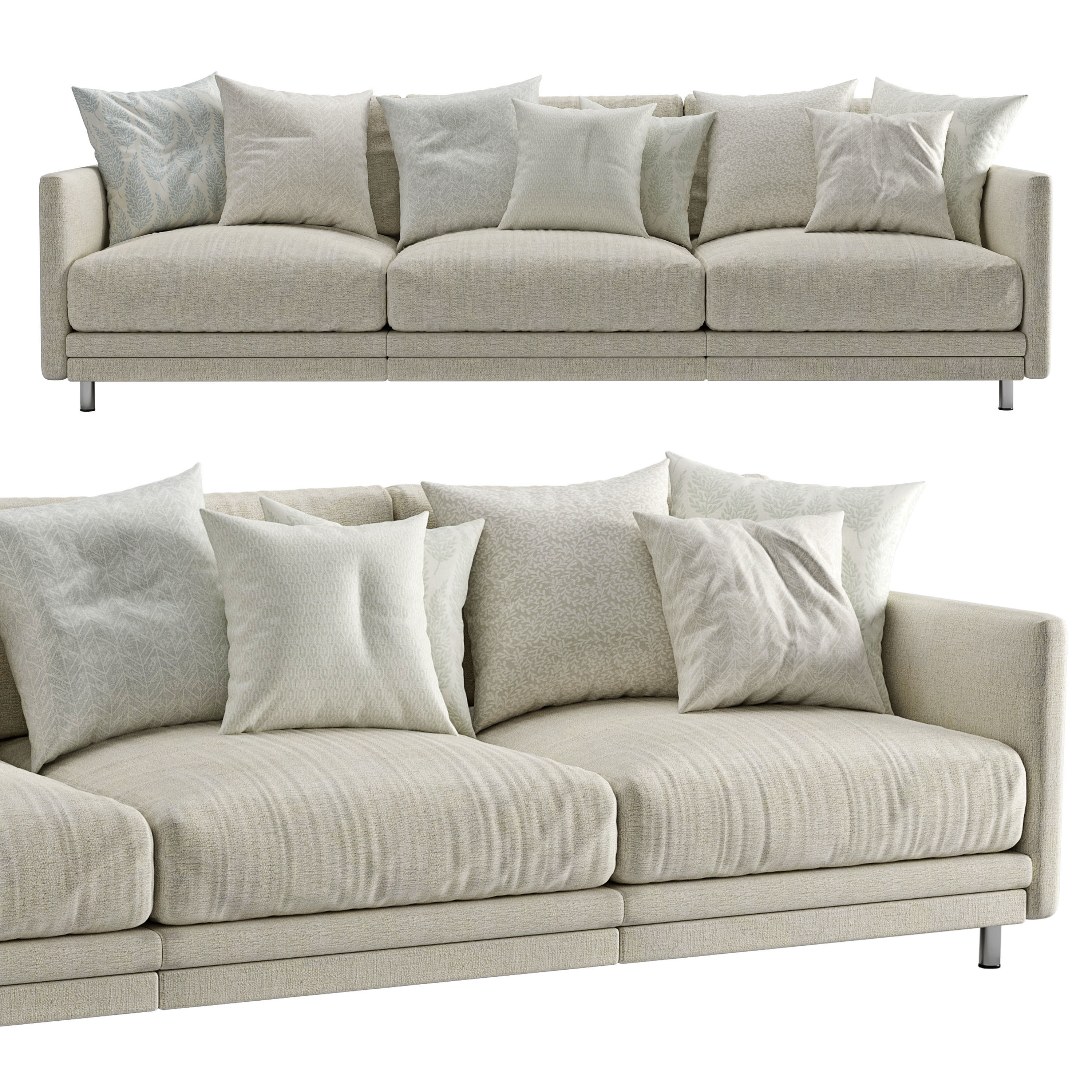 Sofa Light 3 Seater Sofa 3D model_7