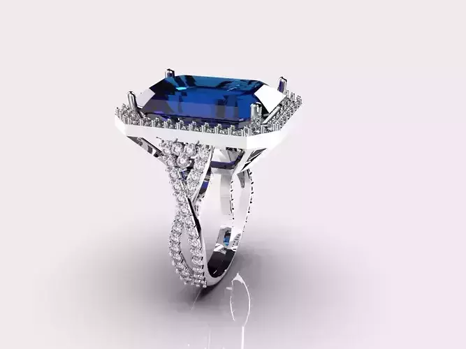 ANILLO CRUZADO  PIEDRA   SAFIRO