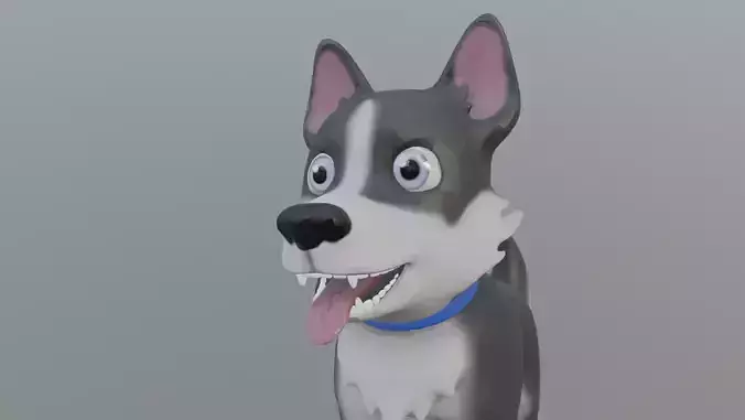 Husky Dog - Lowpoly