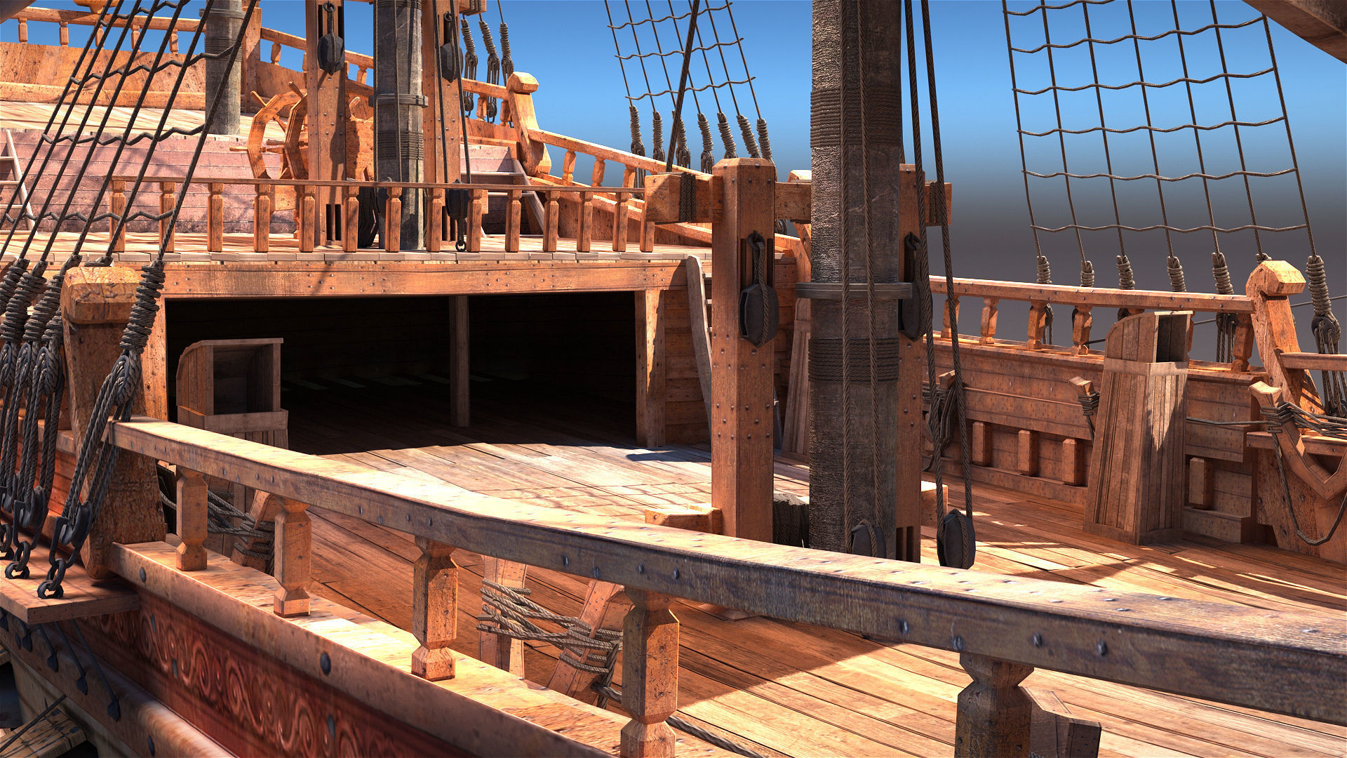 Sail Warship 3D model_14