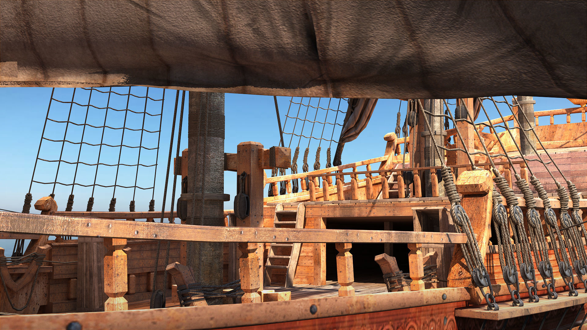 Sail Warship 3D model_3