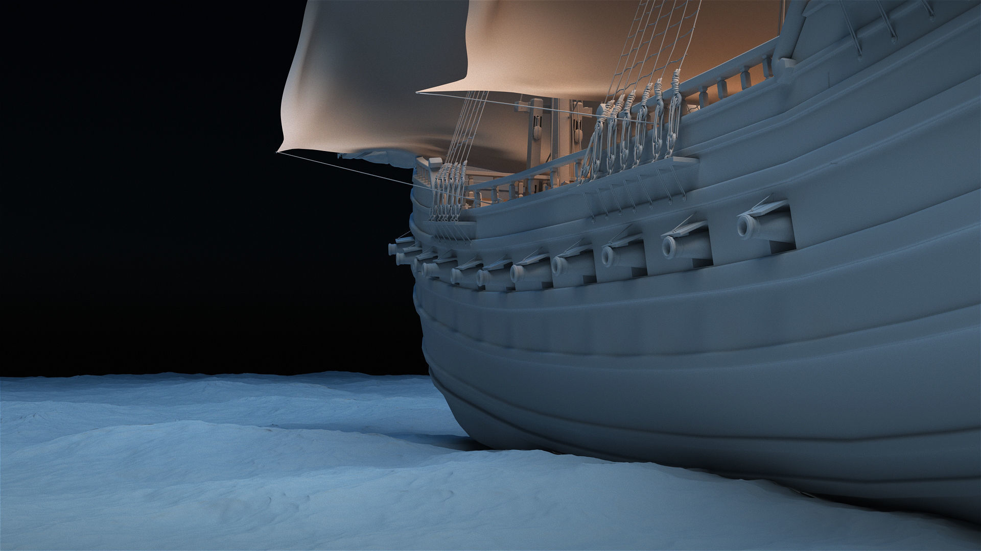Sail Warship 3D model_22