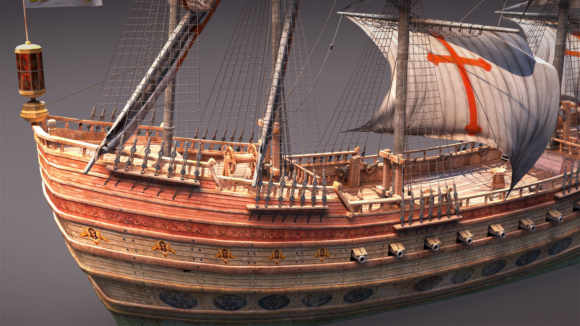 Sail Warship 3D model_8