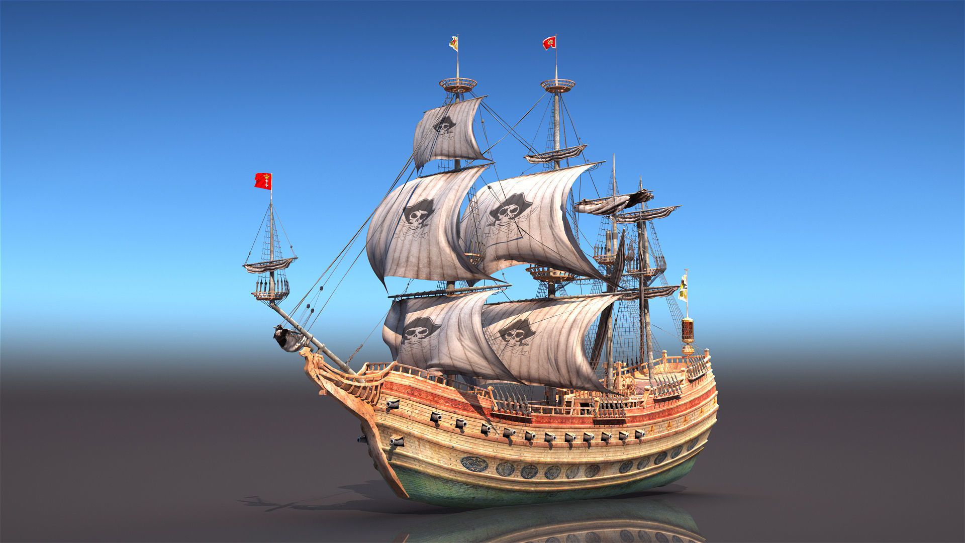 Sail Warship 3D model_10