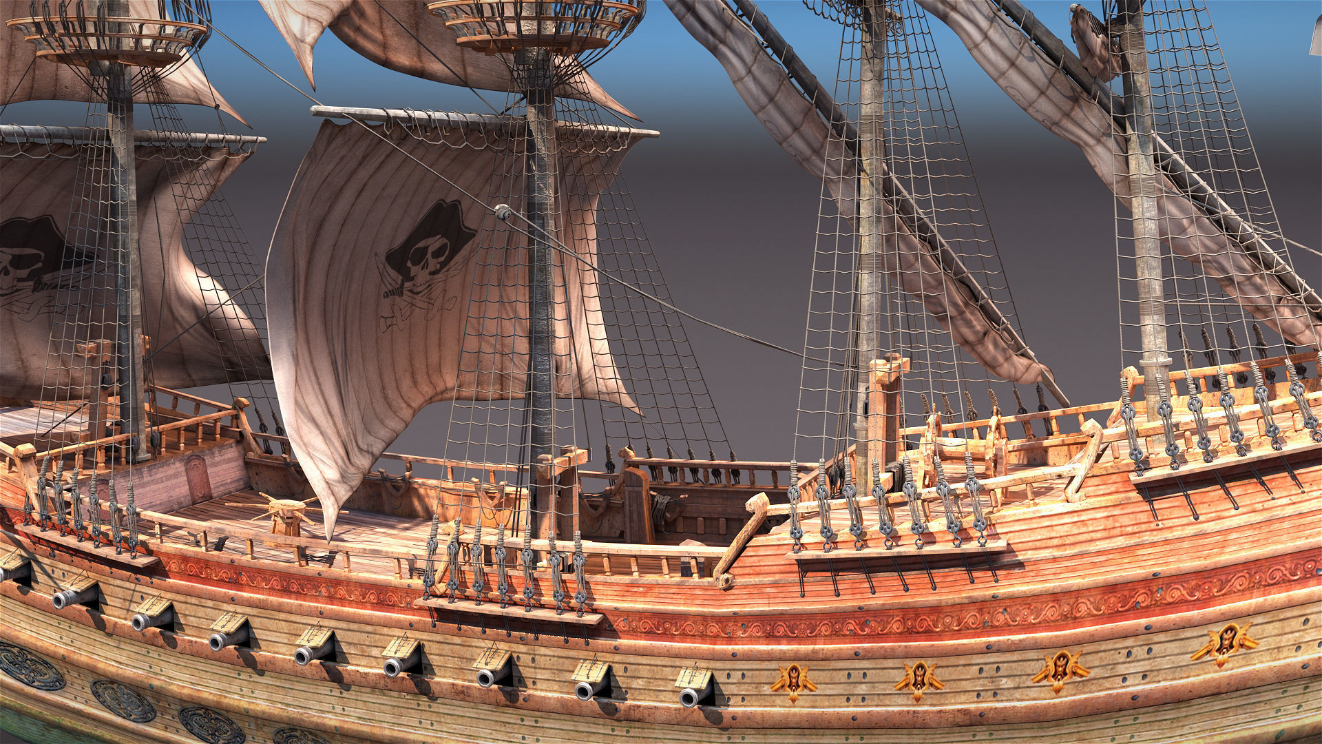 Sail Warship 3D model_13