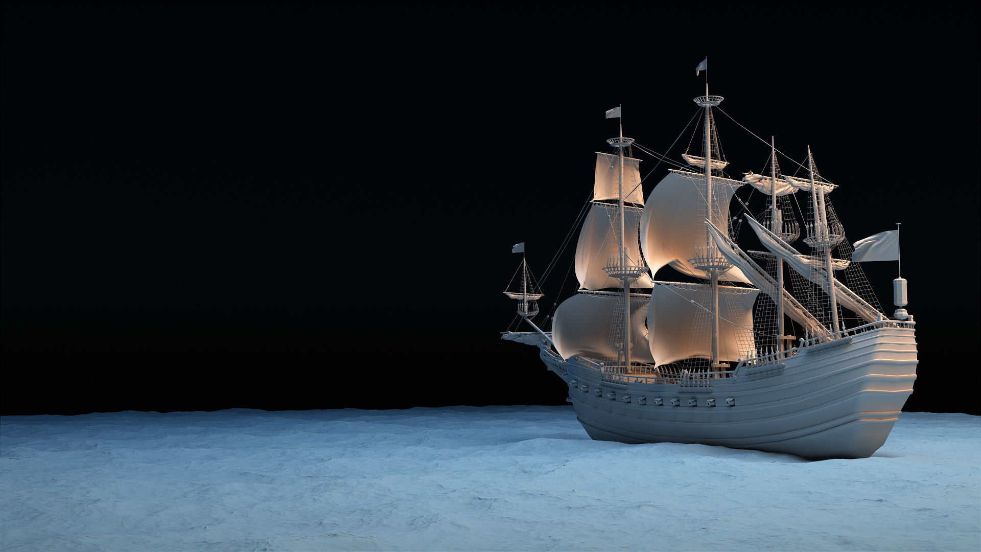 Sail Warship 3D model_23