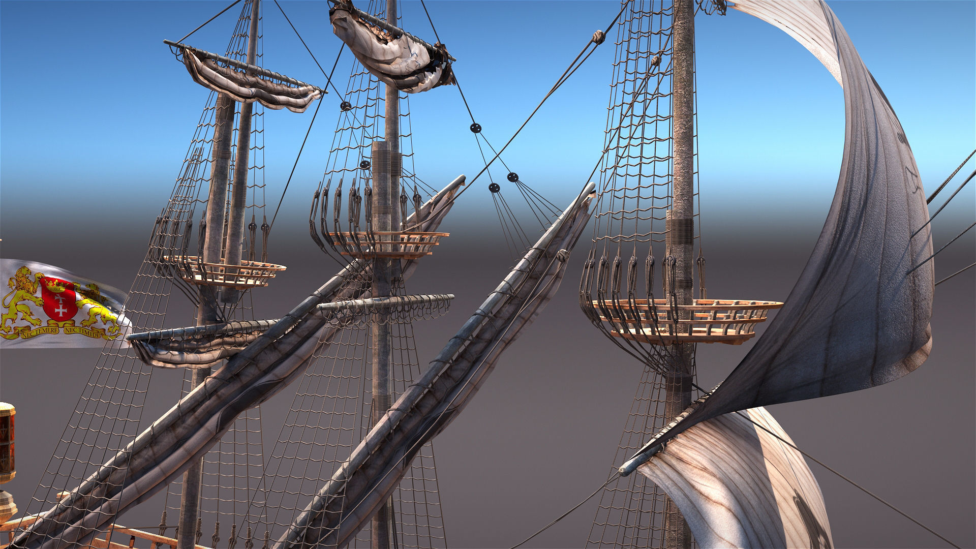 Sail Warship 3D model_11