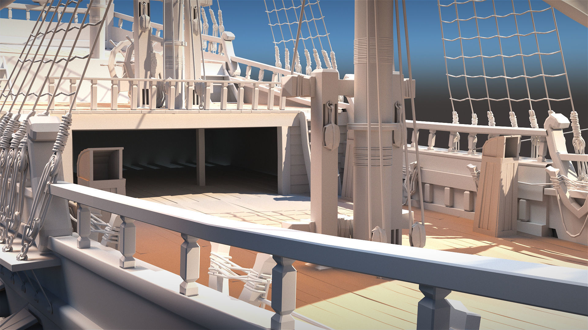 Sail Warship 3D model_15