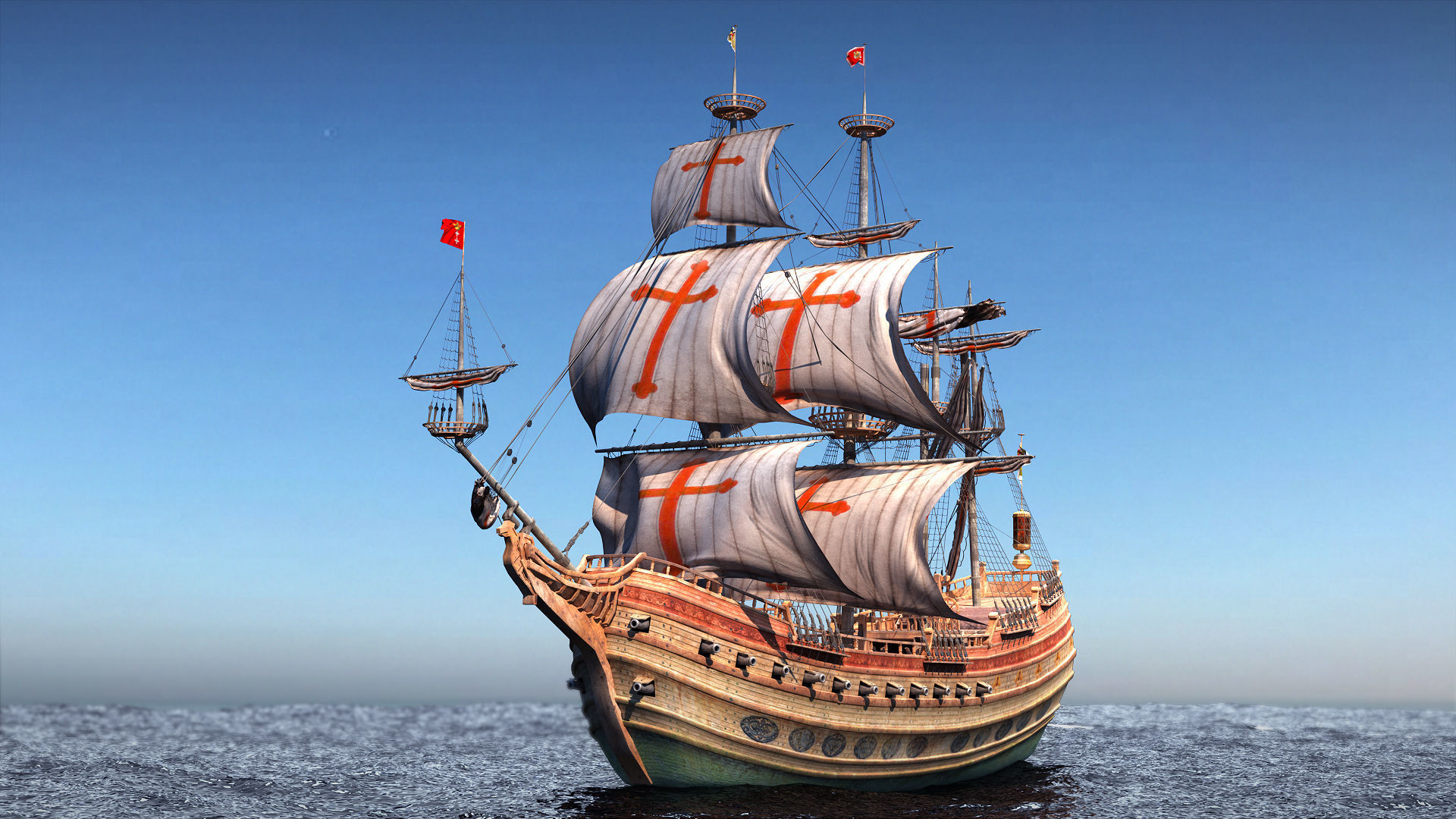 Sail Warship 3D model_1