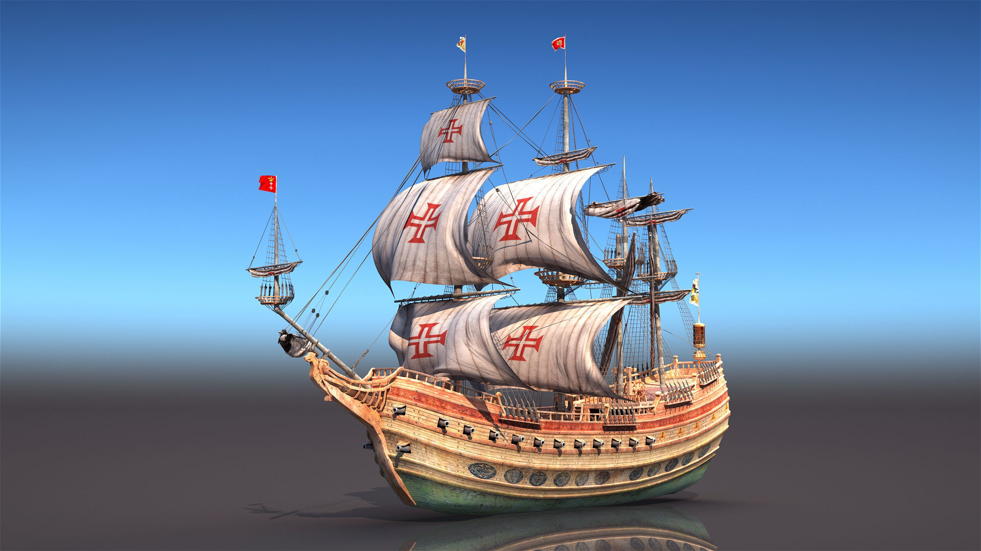 Sail Warship 3D model_9