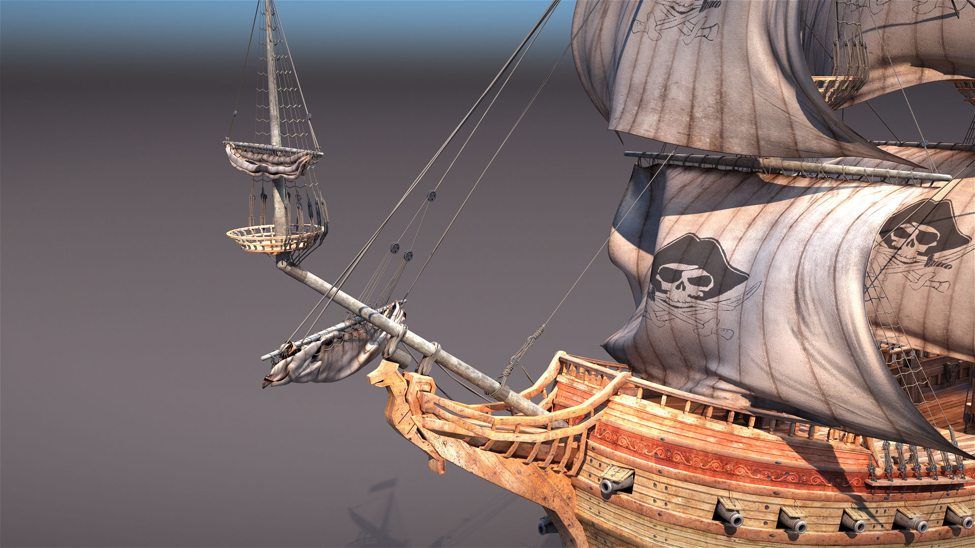 Sail Warship 3D model_12