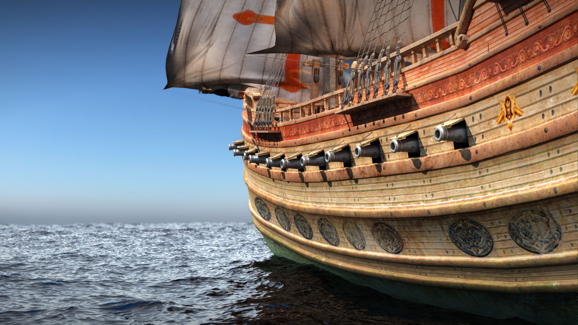 Sail Warship 3D model_2