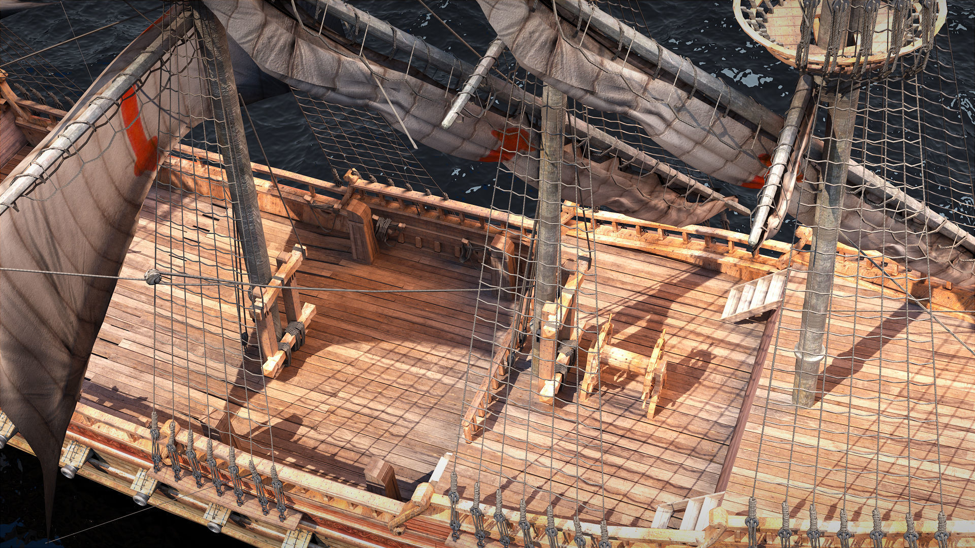 Sail Warship 3D model_4