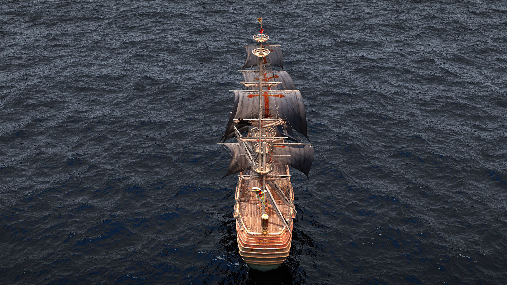 Sail Warship 3D model_6