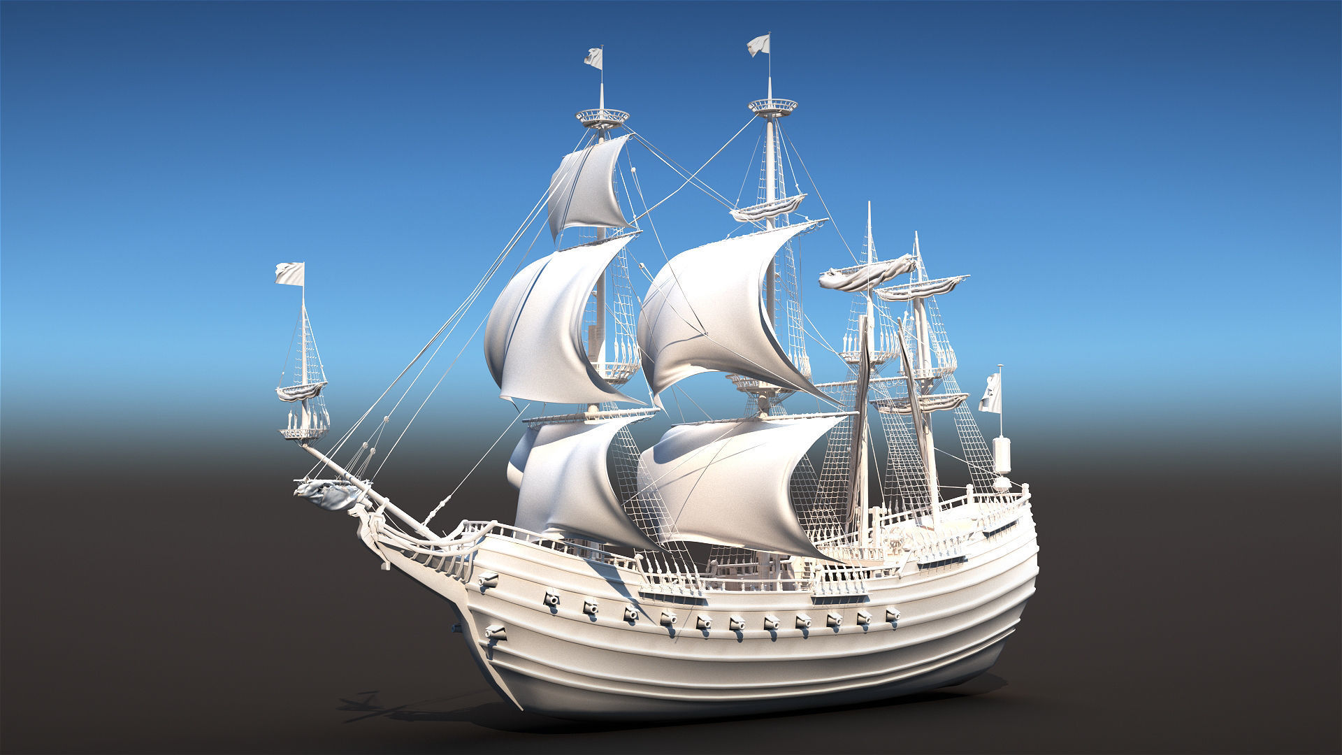 Sail Warship 3D model_17