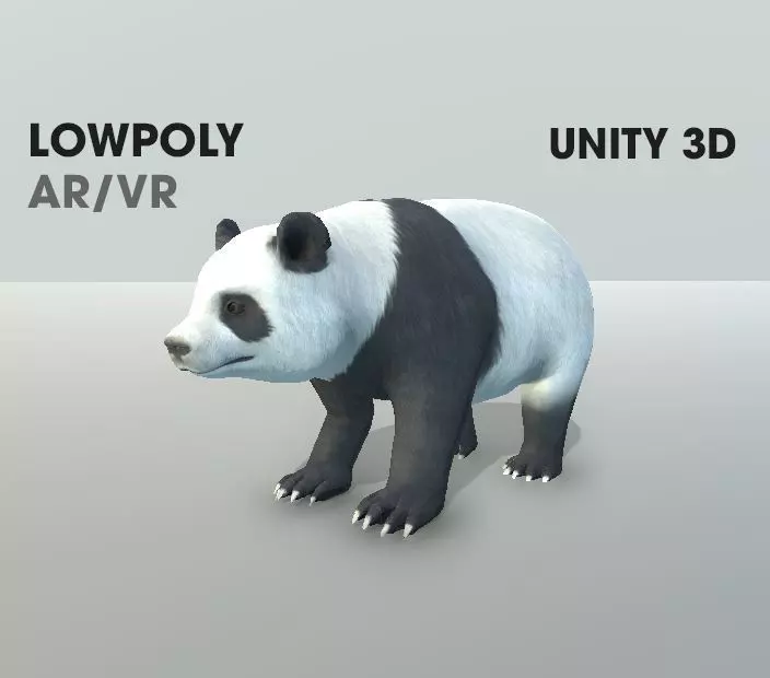Panda Lowpoly AR VR Fully Rigged Animated Low-poly 3D model