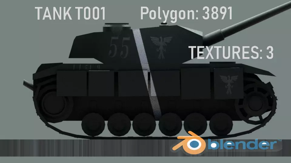 TANK T01 model Paris Low-poly 3D model