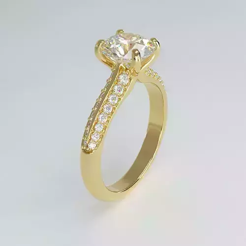 elegant engagement ring 8x6mm oval diamond 3D print model