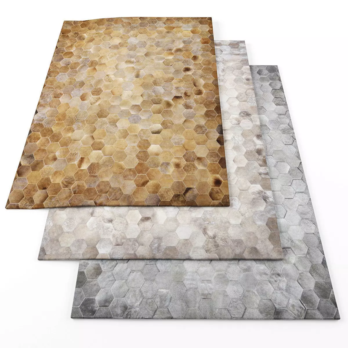 Rugs-456 rug with hexagonal pattern Low-poly 3D model_0