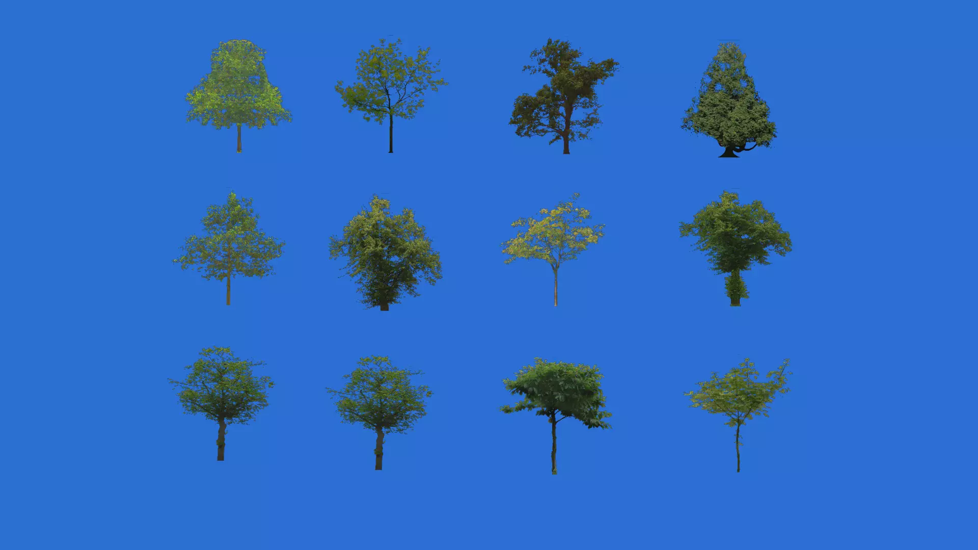 Low poly tree different trees Texture_0