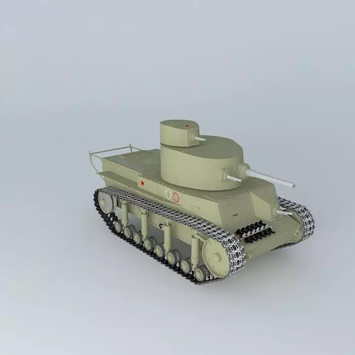 T 24 Soviet Tank 3D model_0