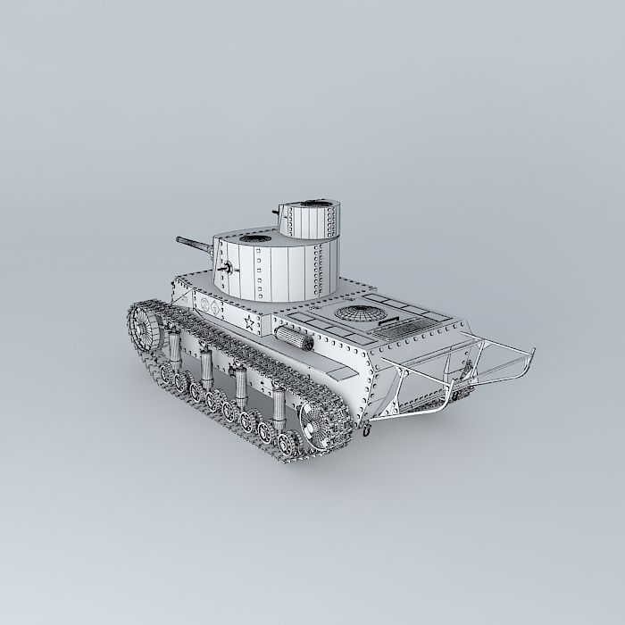 T 24 Soviet Tank 3D model_4