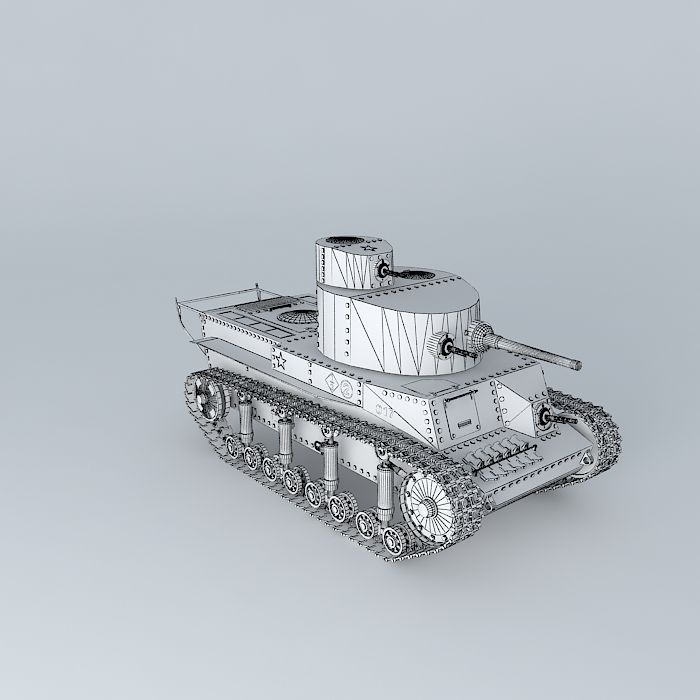 T 24 Soviet Tank 3D model_3