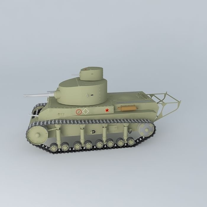 T 24 Soviet Tank 3D model_2