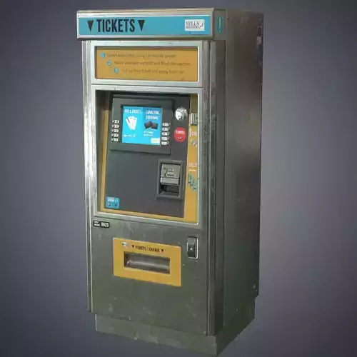 Metro ticket machine Low-poly 3D model