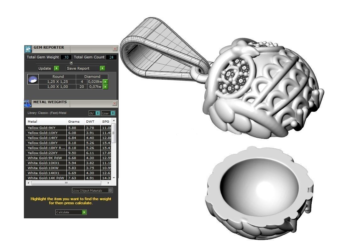 pendant owl 3D print model_8