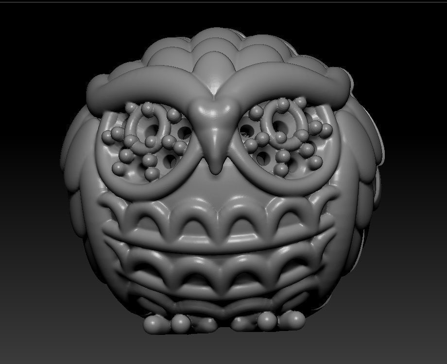 pendant owl 3D print model_5