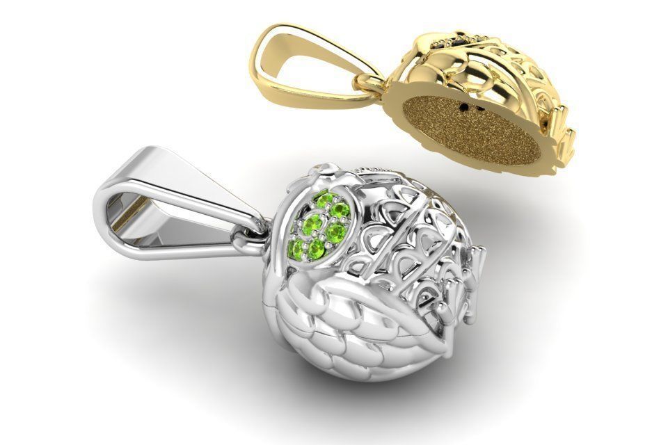 pendant owl 3D print model_3