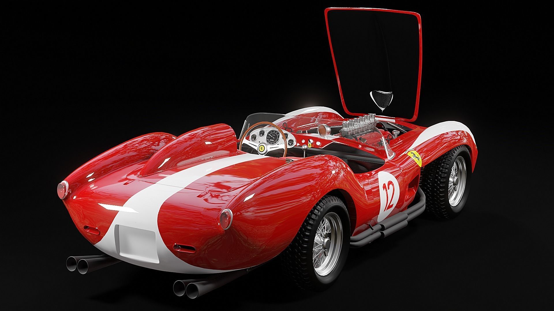 1957 Ferrari 250 Testa Rossa 3D model_2